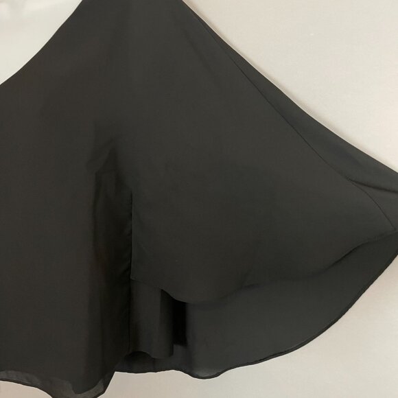 Jealous Tomato Top Capelet Style Blouse Black Women Size Small Flowy V-Neck‎ - Picture 9 of 10